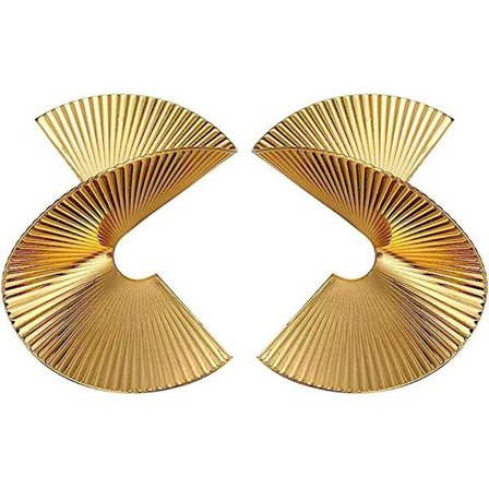 Guld Geometriske Øreringe Overdrevne Statement Øreringe Punk Mode Sektorerede Vridne Øreringe Smykker Til Kvinder Og Piger (Sektorerede), Legering 