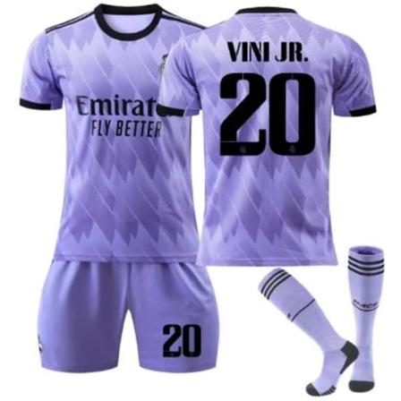Ny sesong 2022-2023 Real Madrid fotballdrakt VINI JR.20 8-9 år
