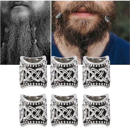 24 st Vintage skäggpärlor i legering för dreadlocks, flätor och smyckestillverkning