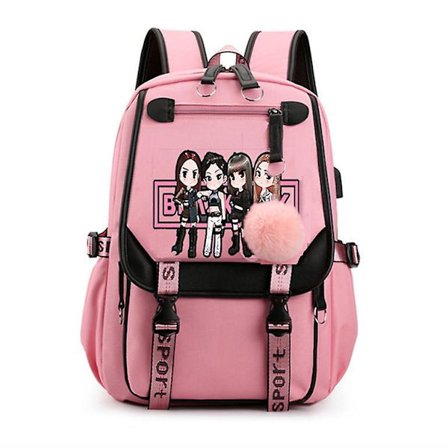 Blackpink Backpack Laptop Bag School Bag Bookbag With Usb Charging&headphone Port