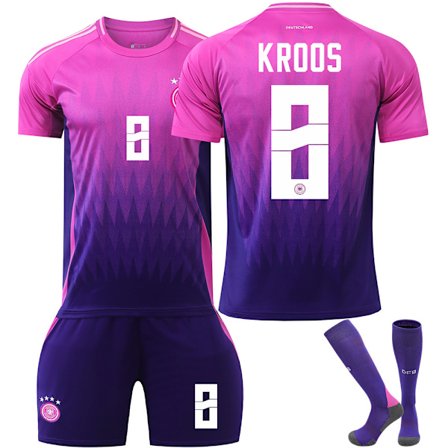 UEFA EM 2024 Saksa Vierasjoukkueen Lapsen Jalkapallopaita Sukkien Kanssa NO.8 KROOS NO.8 KROOS NO.8 KROOS NO.8 KROOS S