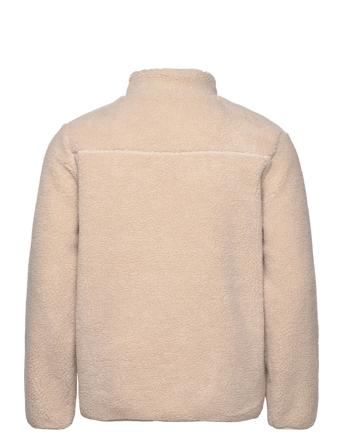 Teddy Fleece Zip Sweat - Grs/Vegan Tops Sweat-shirts & Hoodies Fleeces & Midlayers Beige Knowledge Cotton Apparel