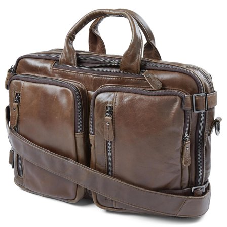 Mørkebrun Aztec Multi Lædertaske til mænd - Lædertasker