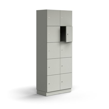 Schließfachschrank QBUS, 2025x800x420 mm, hellgrau