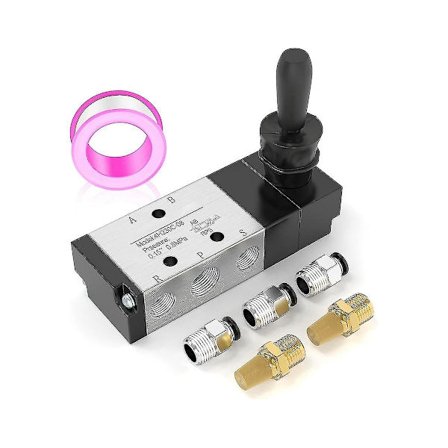 1/4 tums Npt 5-vägs 3-läges luftmanövrerad ventil pneumatisk magnetventil manuell styrning(Som visas)