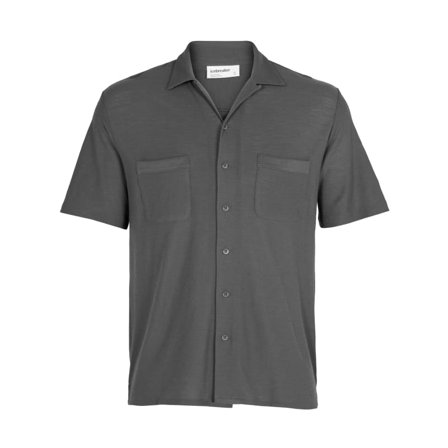 Icebreaker Men's 180 Pique Open Collar Shirt Men short-sleeved shirts Grey S