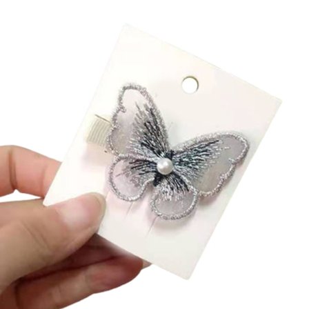 Tyttöjen Alligaattoripidikkeet Sivulle, Kirjailtu, Kaiverrettu Pitsi, Perhosreunakorut