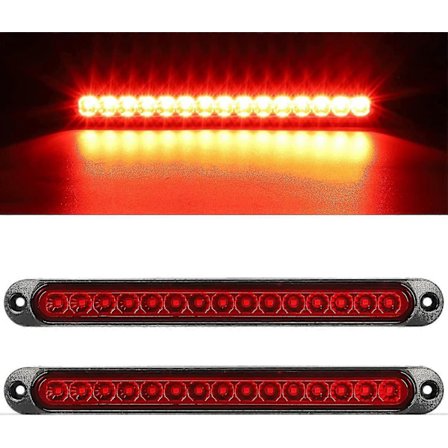 2 st 12-24v 15 LED Släpvagns Broms Bakljus Bar, Vattentäta Bakljus, Trafikljus, ID-ljus För Off-road Lastbil Pickup Truck Bil Husbil UTV ATV