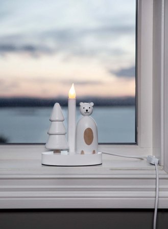 Adventsstake 1-lys - isbjørn
