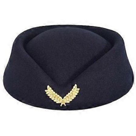 Baskerhatt Mössor Flygvärdinna Flygvärd Vintage Look Hatt Uniform Flygvärdinna Pillbox Hatt Dropphatt Marinblå (Marinblå)