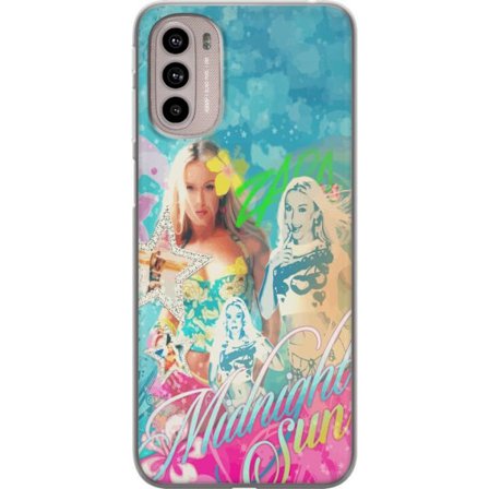 Kompatibelt Mobildeksel til Motorola Moto G41 Eventyrverden med Steve, Creeper og dyr i fargerik blokkgrafikk