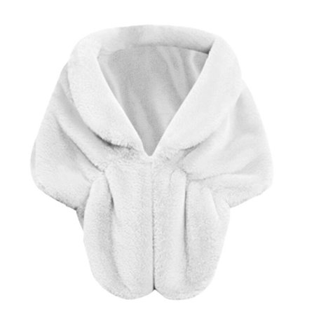 Talvinen tyylikäs naisten tekoturkisviitta, morsiamen tekoturkisviitta, naisten häähuivi, iltajuhlahuivit, hoikat turkiskaulukset