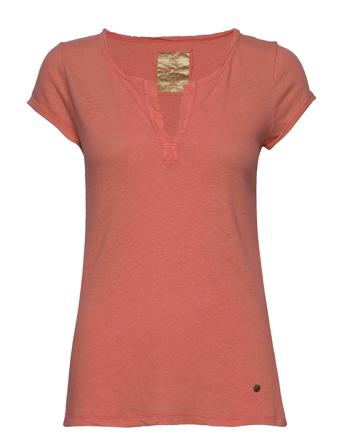 Troy Tee Ss T-shirt Top Rød MOS MOSH