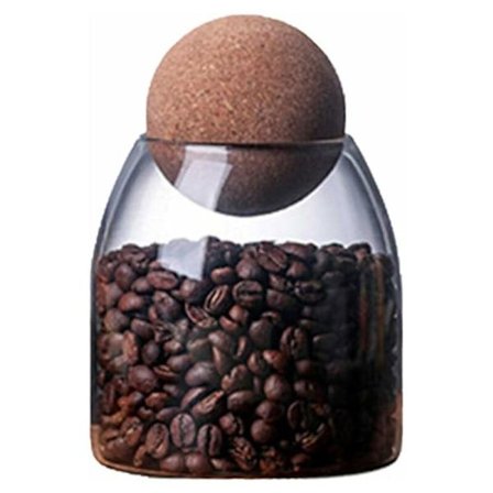 Lufttät glasburk i borosilikatglas med korkpropp för kryddor, socker, kaffe, kakor, godis, 500 ml