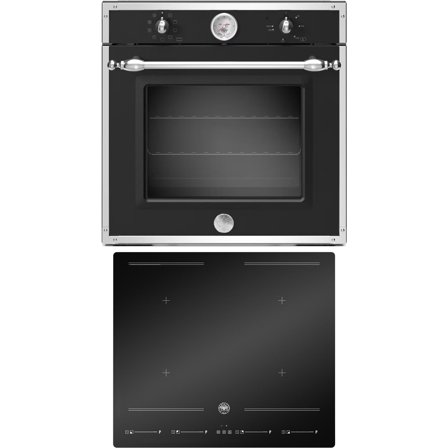 Bertazzoni Hvitevarepakke Heritage innbyggingsovn (svart) + induksjonstopp, 60 cm