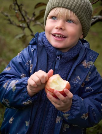 CeLaVi Rainwear Set - Aop, W. Fleece - Blue - 100