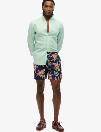 Superdry Hawaiian Print 16 Swim Short - Navy - M