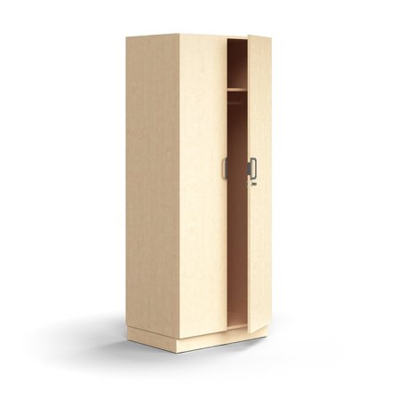 Kleiderschrank QBUS, abschließbar, 2025x800x570 mm, Birke