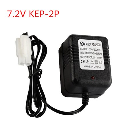 Laturi 7,2 V Ni-Cd Ni-MH SC -akulle, sisääntulo AC 110 V - 240 V, ulostulo RC-lelulle