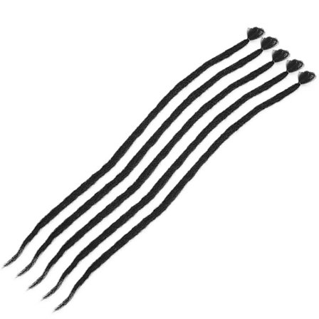 5 stk. moteriktige svarte lange dreadlocks parykker for Cosplay