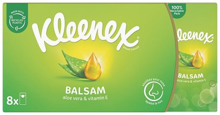 Kleenex Balsam Lommepakke 8 x 9 stk, Medicin & Pleje, Forkølelse & Næse, Lommetørklæder