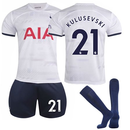 Store Black Friday Tilbud! 23-24 Tottenham Hotspur Børnehjems Fodboldtrøje Nr. 21 Kulusevski