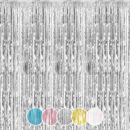 Glittergardiner för födelsedagsfestdekorationer, fotobås bakgrund hängande dörrslingor foliefransgardin - 0,97 m x 2 m