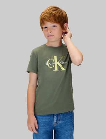 Calvin Klein Ck Monogram Ss T-Shirt - Green - 164