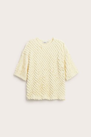 Kappahl | Strukturalny top Jasnożółty M | Jasnożółty