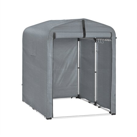 SoBuy Carport med 1 dörr i mörkgrå 179x120x160cm, funktionell KLS11-DG