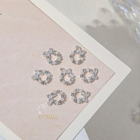 10 KPL 3D Nail Art Kynsikorut HOPEAA SILVER