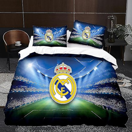 Ball Madrid Lag Emblem K4# Seng Tre-delt 3d Fotball Tre-delt Størrelse Real Madrid Dynetrekk