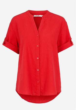 Cellbes of Sweden - Bluse i linmiks i rød for damer i størrelse 62/64