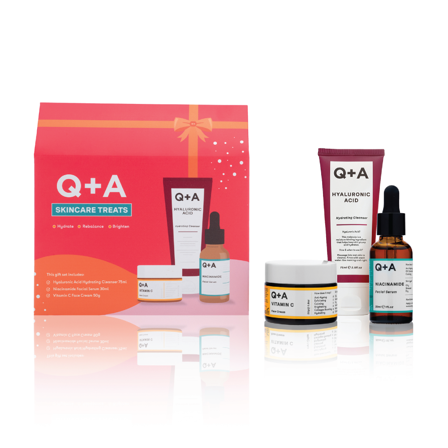 Q+A Skincare Treats Gift Set, 1 sett