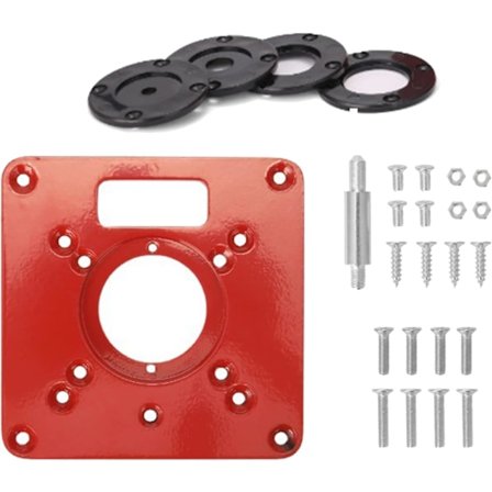 Fräsbord, Aluminiumfräsbord, 120*120*8mm Aluminiumlegering Bordsinsats Platt Snickarverktyg Fräsning Trimmer Maskin med Ringar