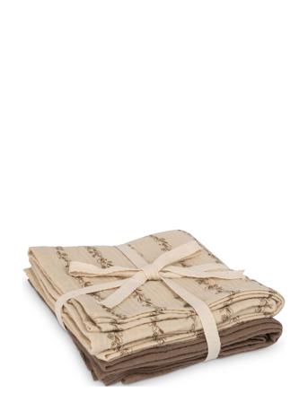 Muslin Cloth 2-Pack - Leaves Stripe Brown That's Mine