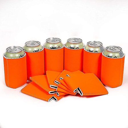 10-pak Blank Øldåse Kølere Ærmer Neopren Øldåse Køler Drikkeflaske Holder Ærme Orange