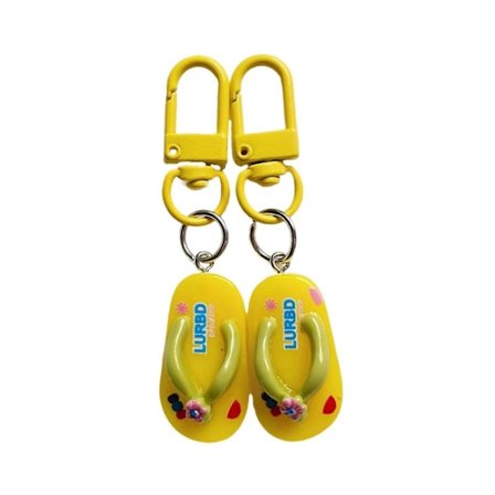 Stilren liten sko nyckelring harts nyckelhållare med flera färger mode nyckelring ryggsäck berlock harts textur för daglig gul