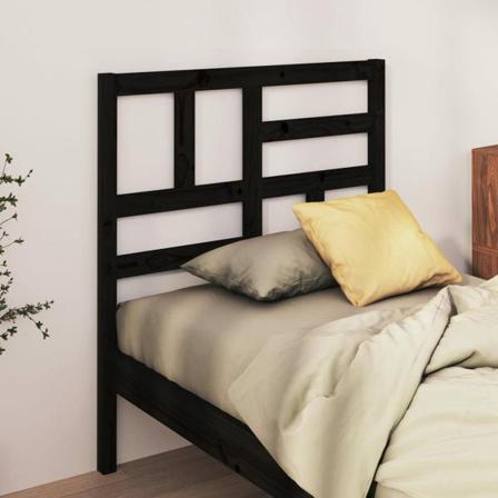 Vidaxl Sänggavel Svart 96x4x104 Cm Massiv Furu Svart