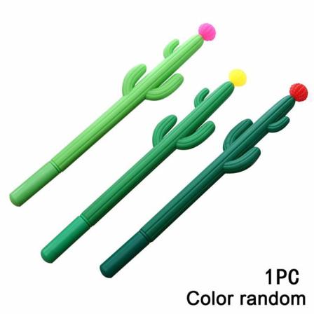 1x Söt Cactus Design Gel Penna Skrivpenna Office School Gift Sup