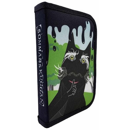 Penalhus med farveblyanter, lineal, viskelæder, notesblokke