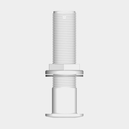 Gwintowane przejście stołowe TruDesign Skin Fittings Domed Long, kompozyt, wypukły, 140 mm, G 2" (BSP), biały - Jachtowa