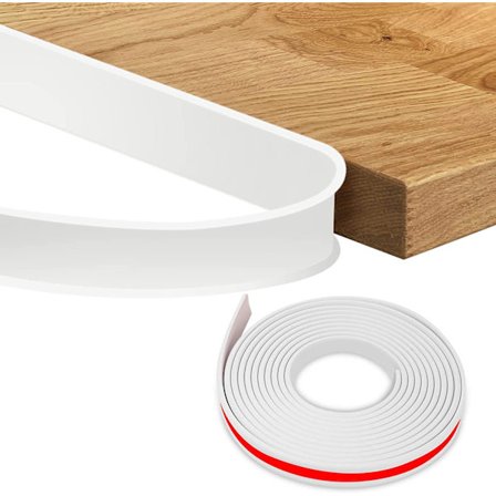 U-formet kantbånd, fleksibel møbelkantbeskytter i TPE til reparation af skabe og møbelrestaurering (12MM, hvid)