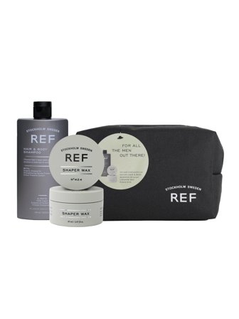 REF Stockholm Sweden Care Products Men's Travel Set cont.: Hair and Body Shampoo 285 ml + Shaper Wax 85 ml