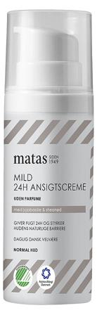 Matas Striber Mild 24H Ansigtscreme til Normal Hud Uden Parfume 50 ml, Skincare, Ansigtspleje, Dagcreme