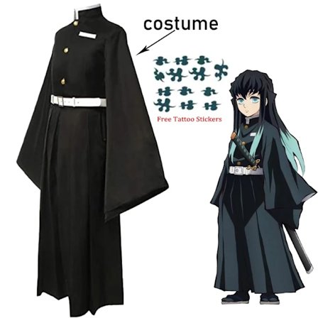 Tokitou Muichirou Cosplay Kostyme Anime Demon Slayer Cosplay Kimetsu No Yaiba Kisatsutai Uniform Parykk Halloween Festklær Gull S
