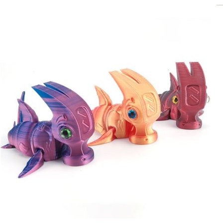 Sjov 3D-Printet Hammerhaj Kropsfigur - Unik Haj-Hammer Hybrid, Detaljeret Skulptureret Design, Perfekt