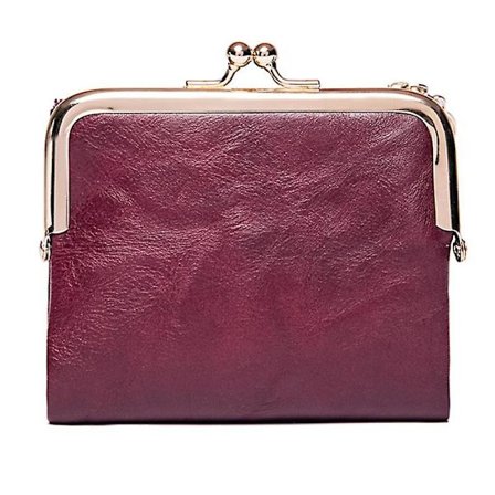 Dam plånbok smal bifold PU läder kortväska vintage myntväska med dragkedja och kysslås