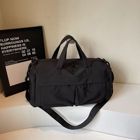 Sports Gym Bag For Travel Duffel Bag, Med Skokammer, Weekend Holiday Carry (Svart)