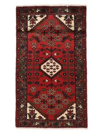 Tappeto Orientale Hamadan 71X123 Nero/Rosso Scuro (Lana, Persia/Iran)
